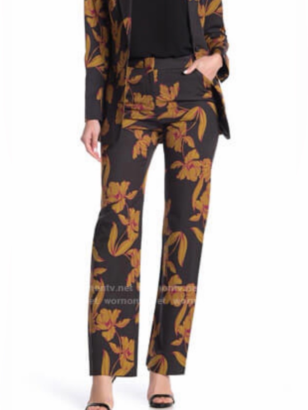 A.L.C. Size 2 • Wool Multi Color Floral Dress Pants Trousers ALC.